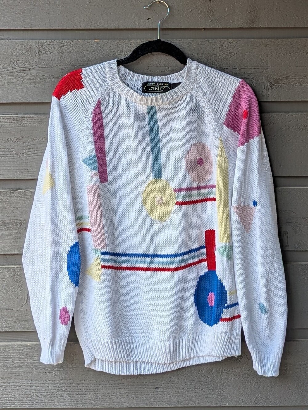 VTG 80s Bauhaus Jerry Glotzer For JINC' Crew Neck Sweater Size Large 100% Cotton - Picture 6 of 6